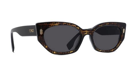 NEW FENDI FE 40018I 55A HAVANA FF PRINT W/ GREY 